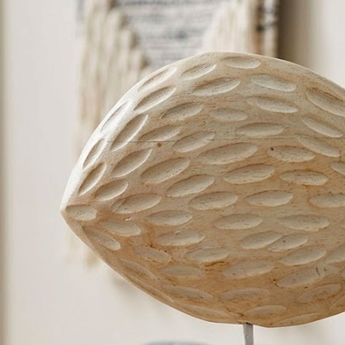 Statuette poisson en bois de mangue blanchi 15x7x22cm blanc, WADIGA