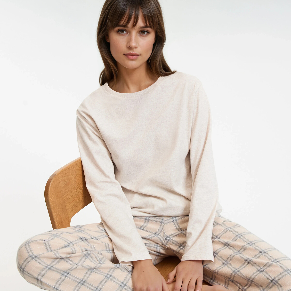 Pyjama van flanel geruit, LA REDOUTE COLLECTIONS