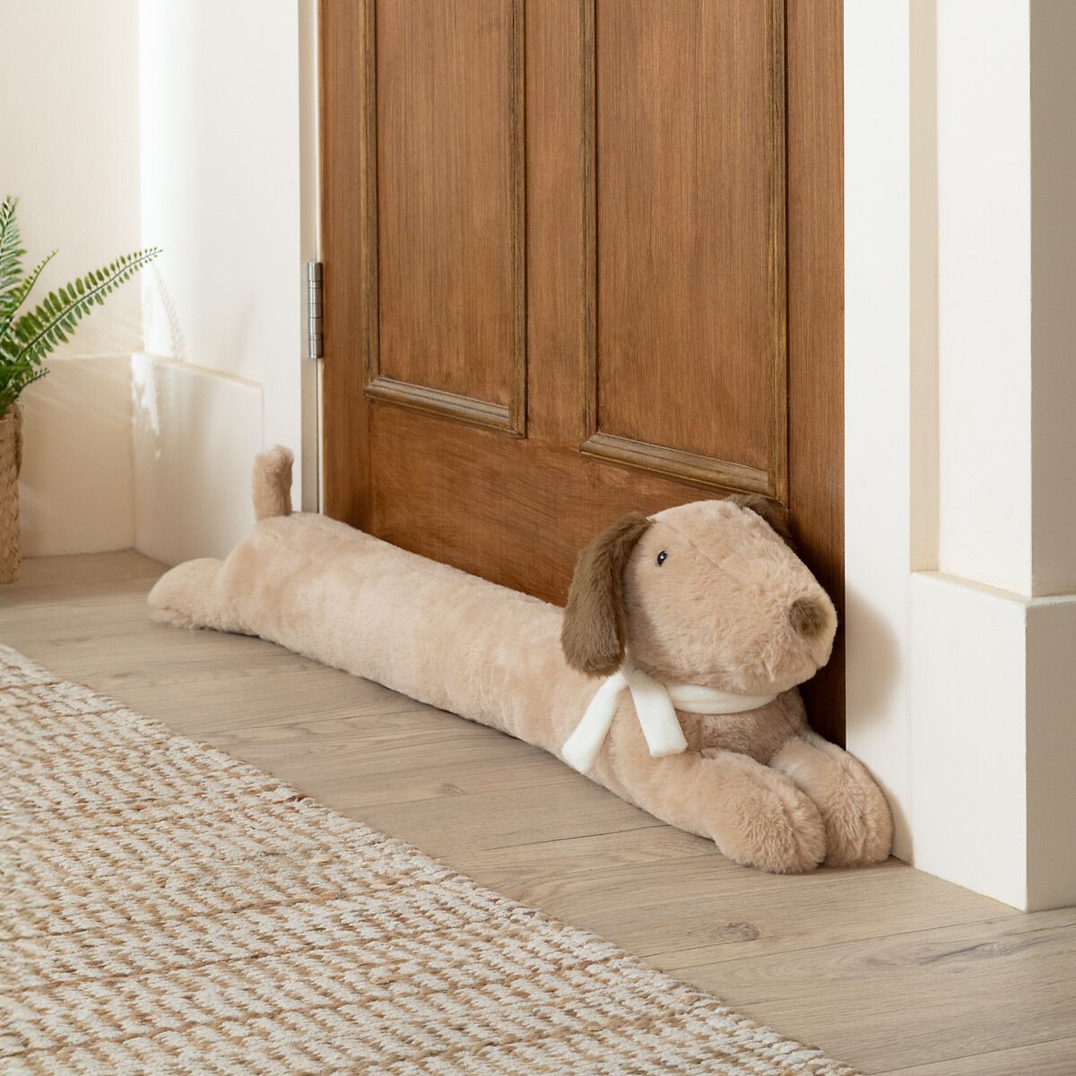 Samson Faux Fur Dog Draught Excluder natural, FURN.