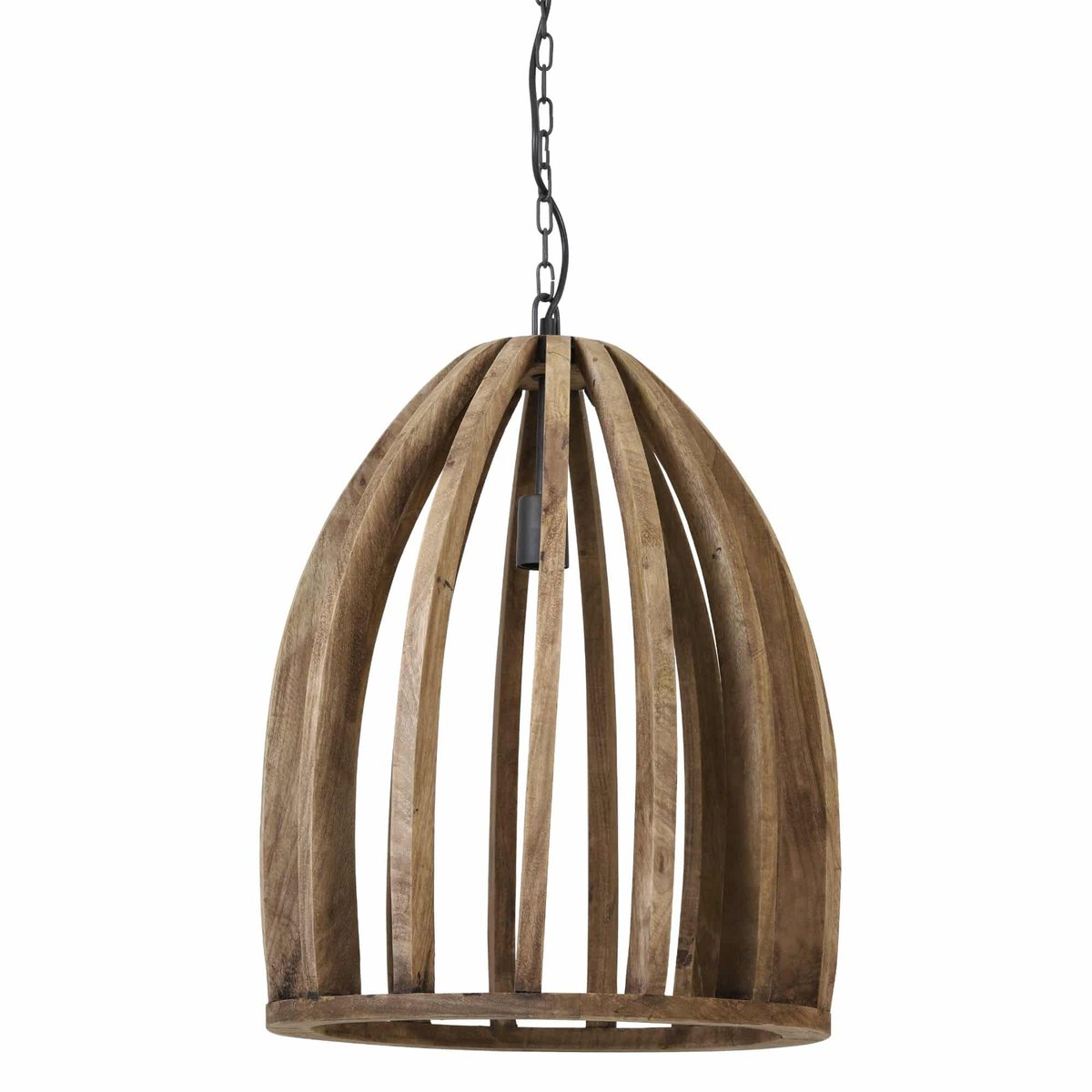 Lampe Suspendue Bois HARANKA marron foncé, LIGHT & LIVING