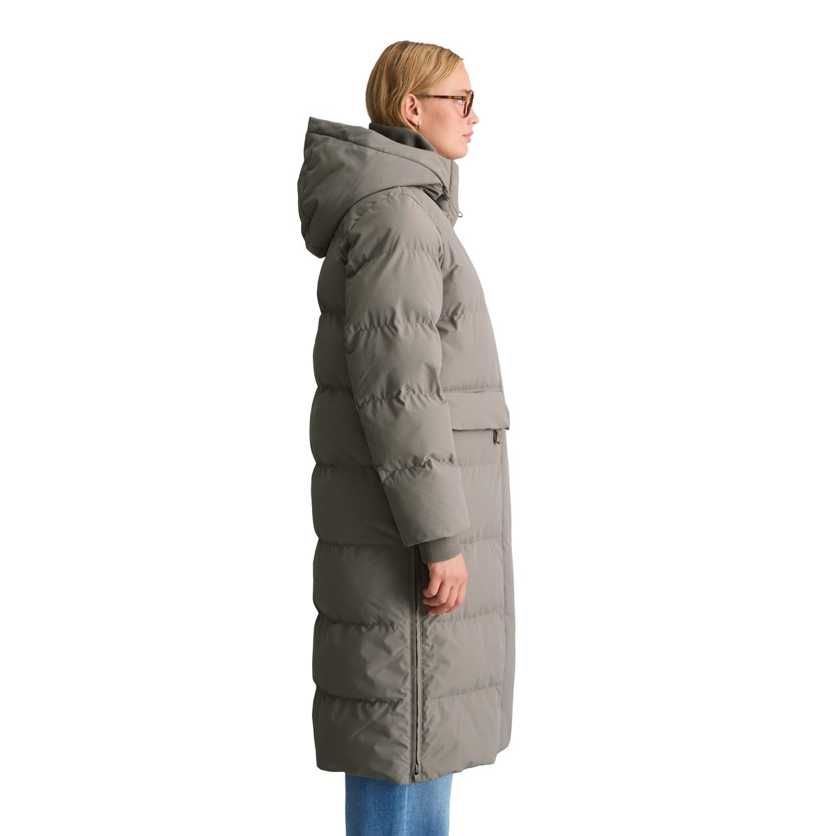Manteau matelassé à capuche, coupe classique avec une surface hydrofuge gris, MARC O’POLO DENIM
