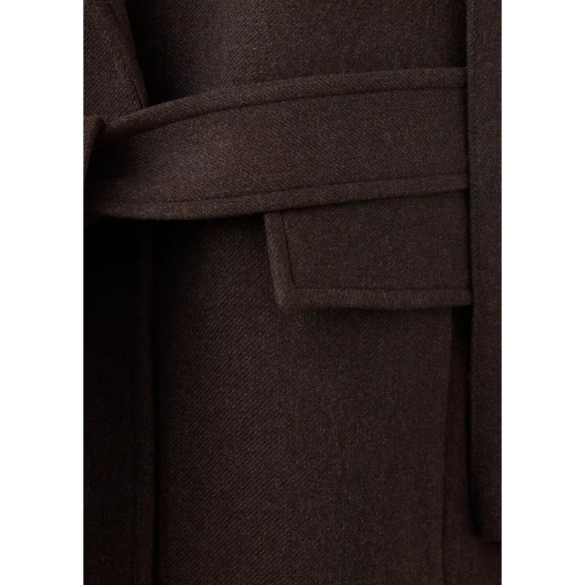 Manteau laine Manteco ceinture marron, MANGO