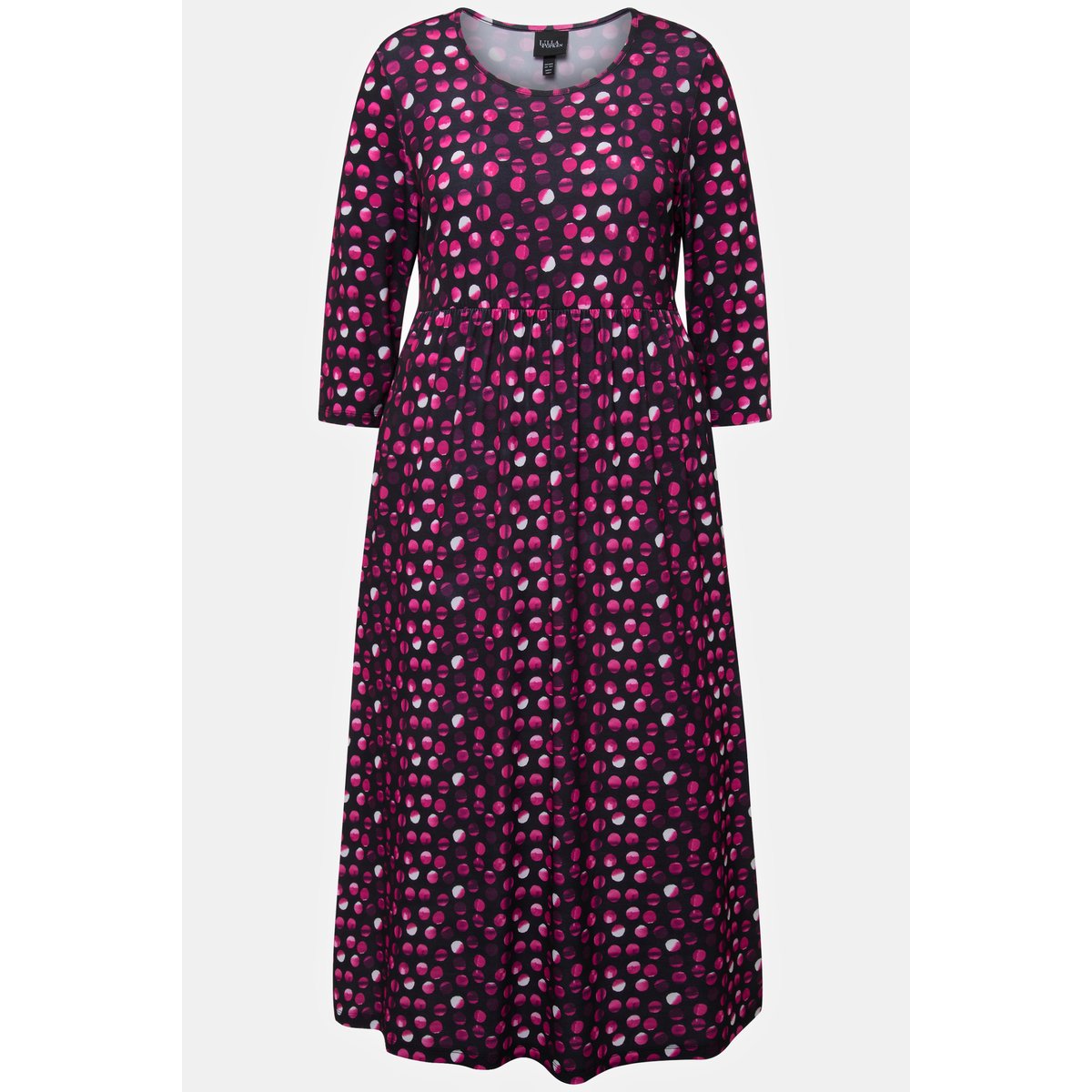 Robe en jersey, pois, silhouette en A noir, ULLA POPKEN
