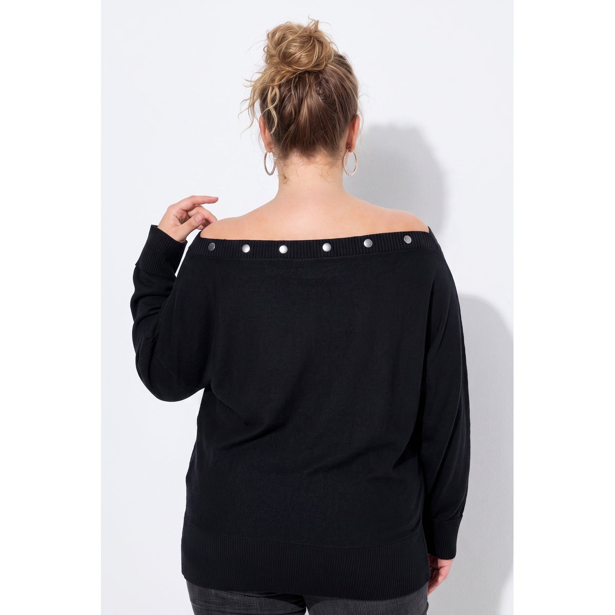 Pull encolure bateau noir, ULLA POPKEN