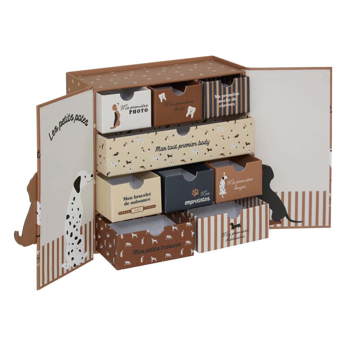 Coffret cadeau naissance 9 tiroirs CILIA beige, ATMOSPHERA FOR KIDS