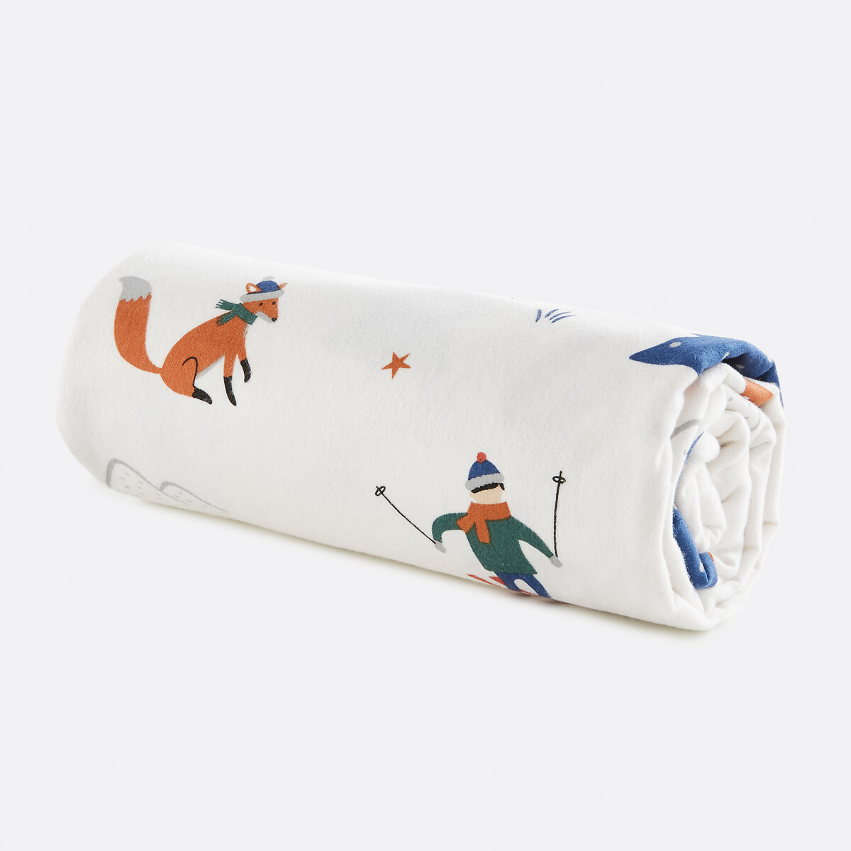 Sábana bajera de franela de algodón, alt. ajust. 25 cm, Schuss estampado, LA REDOUTE INTERIEURS