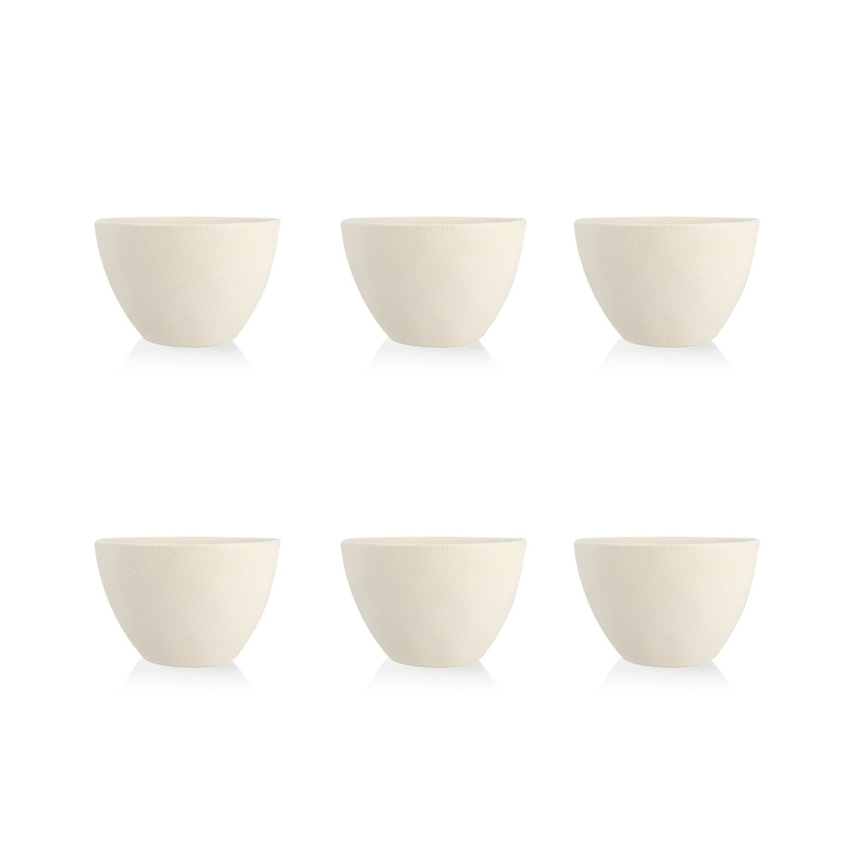 Lot de 6 bols en grès 86cl, SNOWSTACK blanc, OGO LIVING