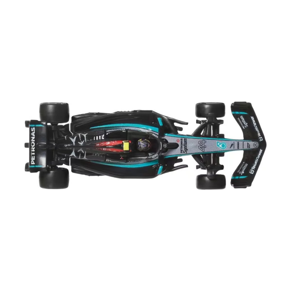 Hot Wheels Voiture de course Mercedes AMG Petronas noir, MATTEL