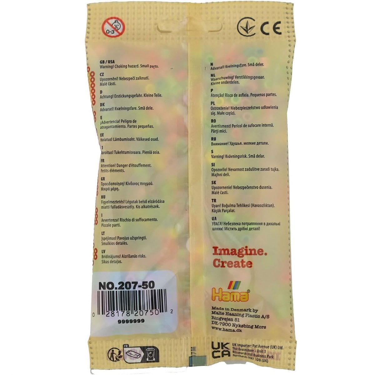 Sachet 1000 perles plastique Midi pastel mix beige, HAMA
