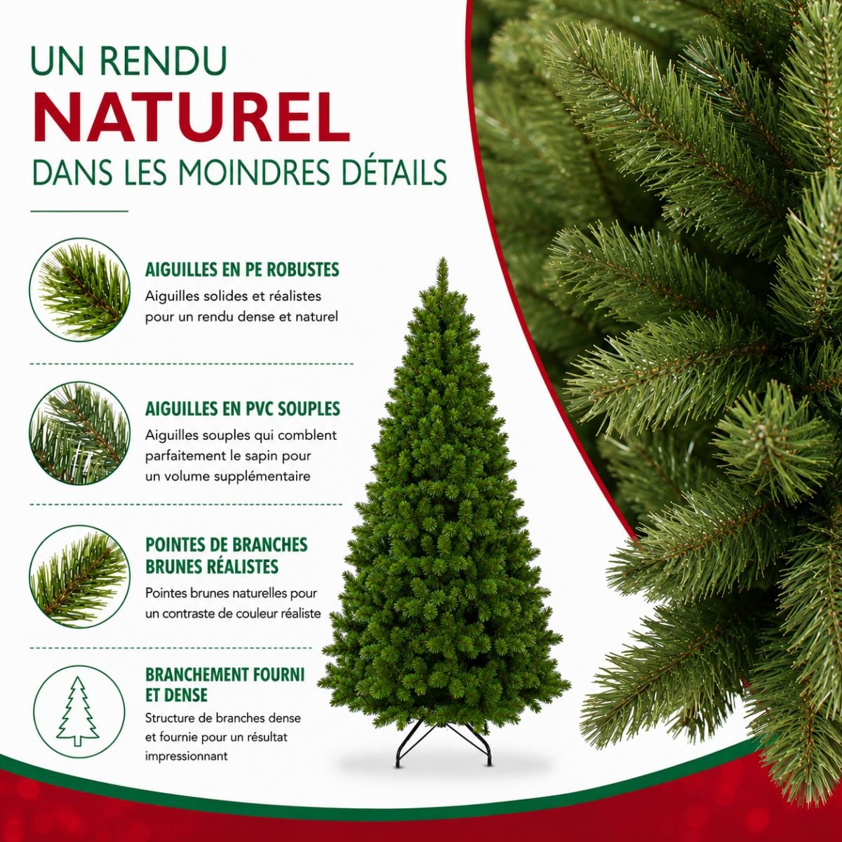 Sapin de Noël artificiel H230 cm CAMDEN vert, TRIUMPH TREE