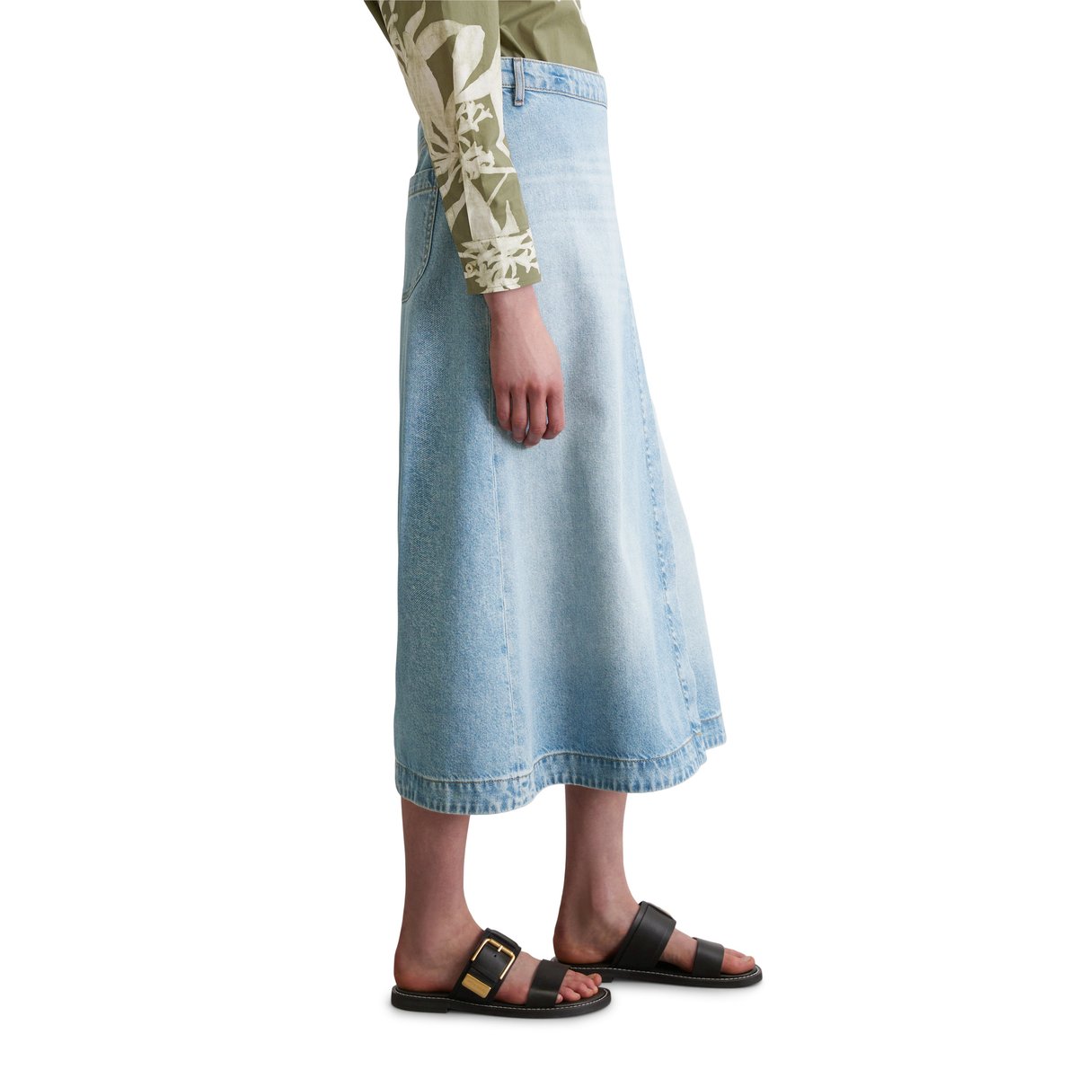 Jupe en jean paréo regular en mélange TENCEL™ Lyocell nleu clair, MARC O'POLO