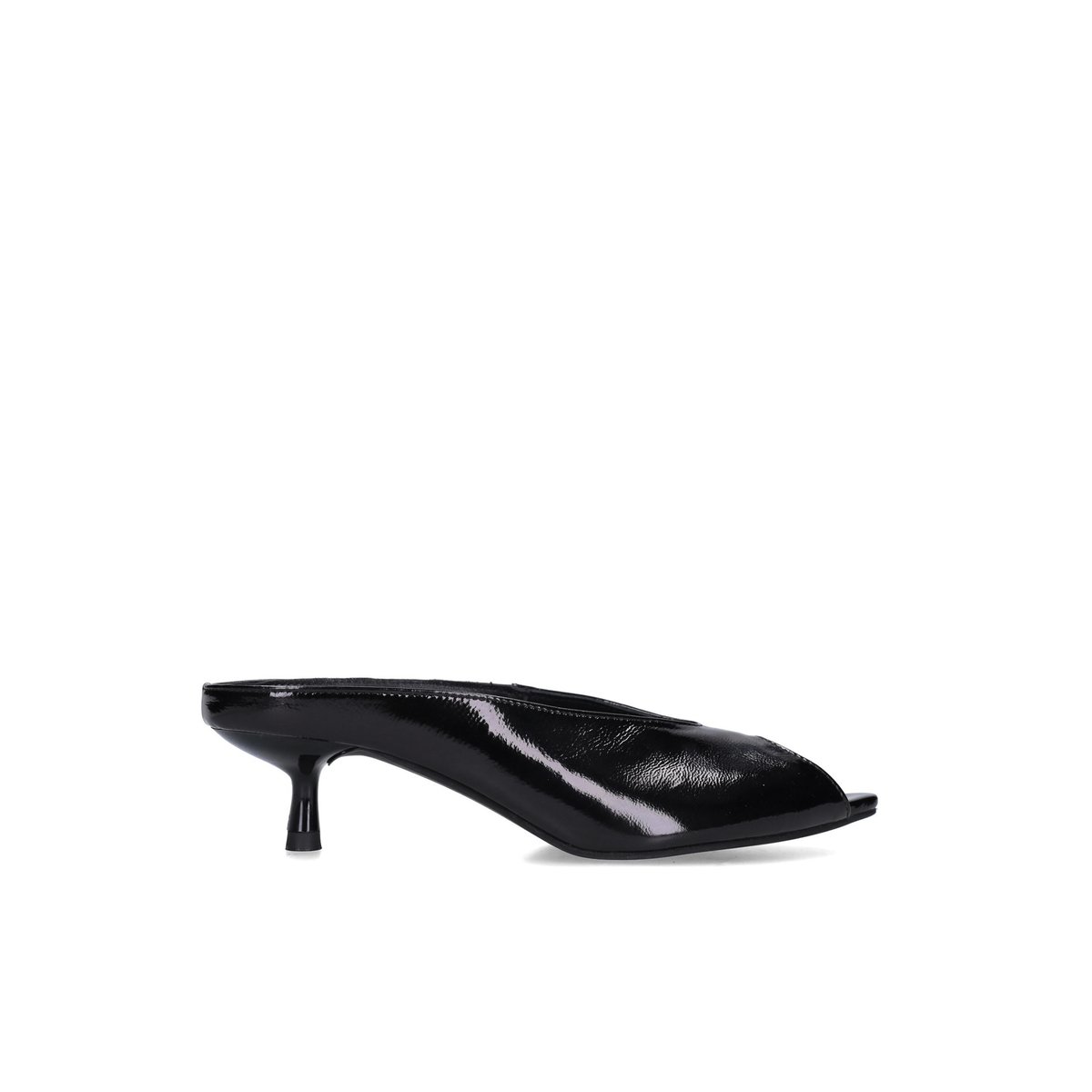 Mules à talon vernies noir, SACHA