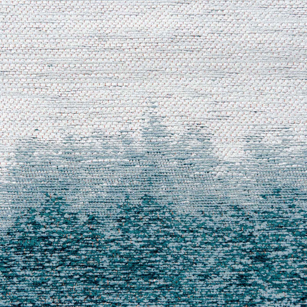Tapis intérieur extérieur jacquard STORM bleu pétrole dégradé bleu clair, RECOLLECTION