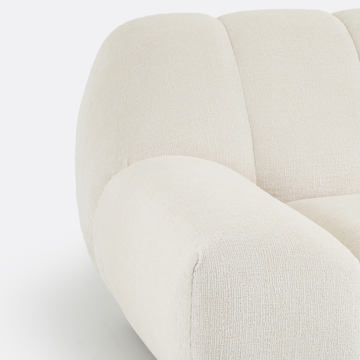 3-Sitzer-Sofa aus dickem Samt, Nuria ecru, LA REDOUTE INTERIEURS