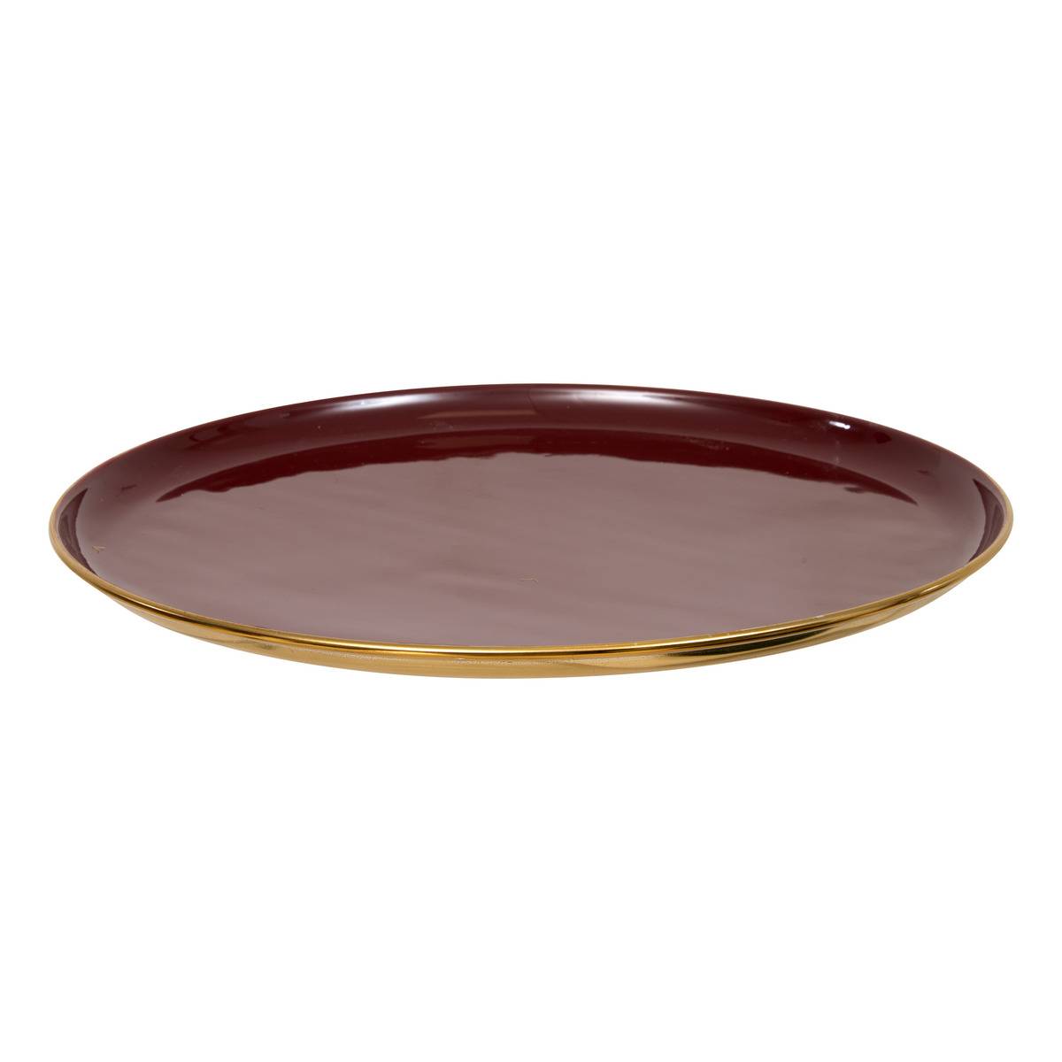 Plateau rond Numa grand format D. 37 cm couleur unique, FEERIC LIGHTS & CHRISTMAS