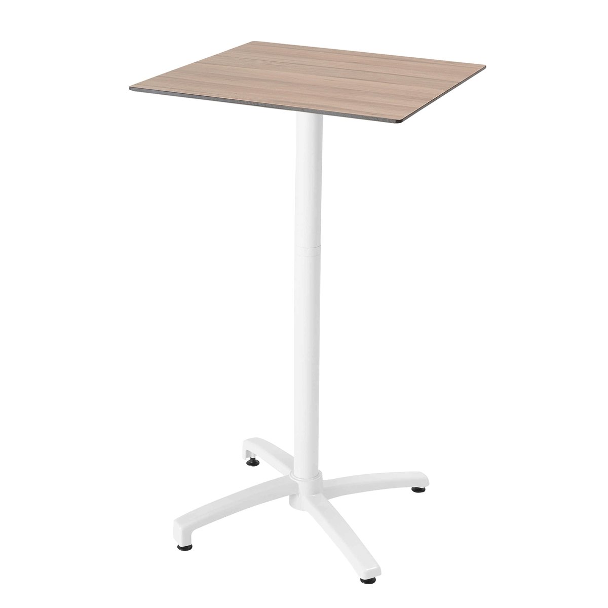 Ensemble table inclinable en hpl avec chaises hautes en métal, OPERA blanc, OVIALA