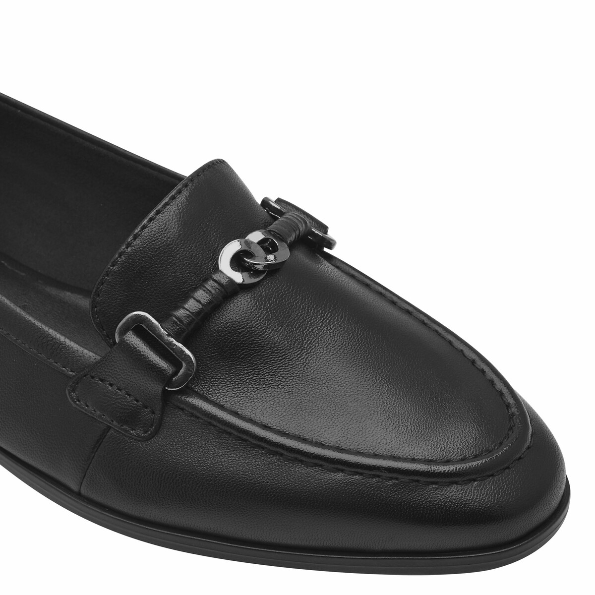 Mocassins en cuir noir, TAMARIS