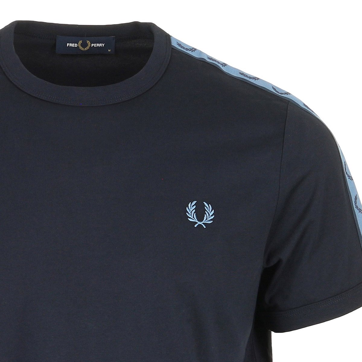 T-shirt CONTRAST TAPE RINGER navy ace blue, FRED PERRY