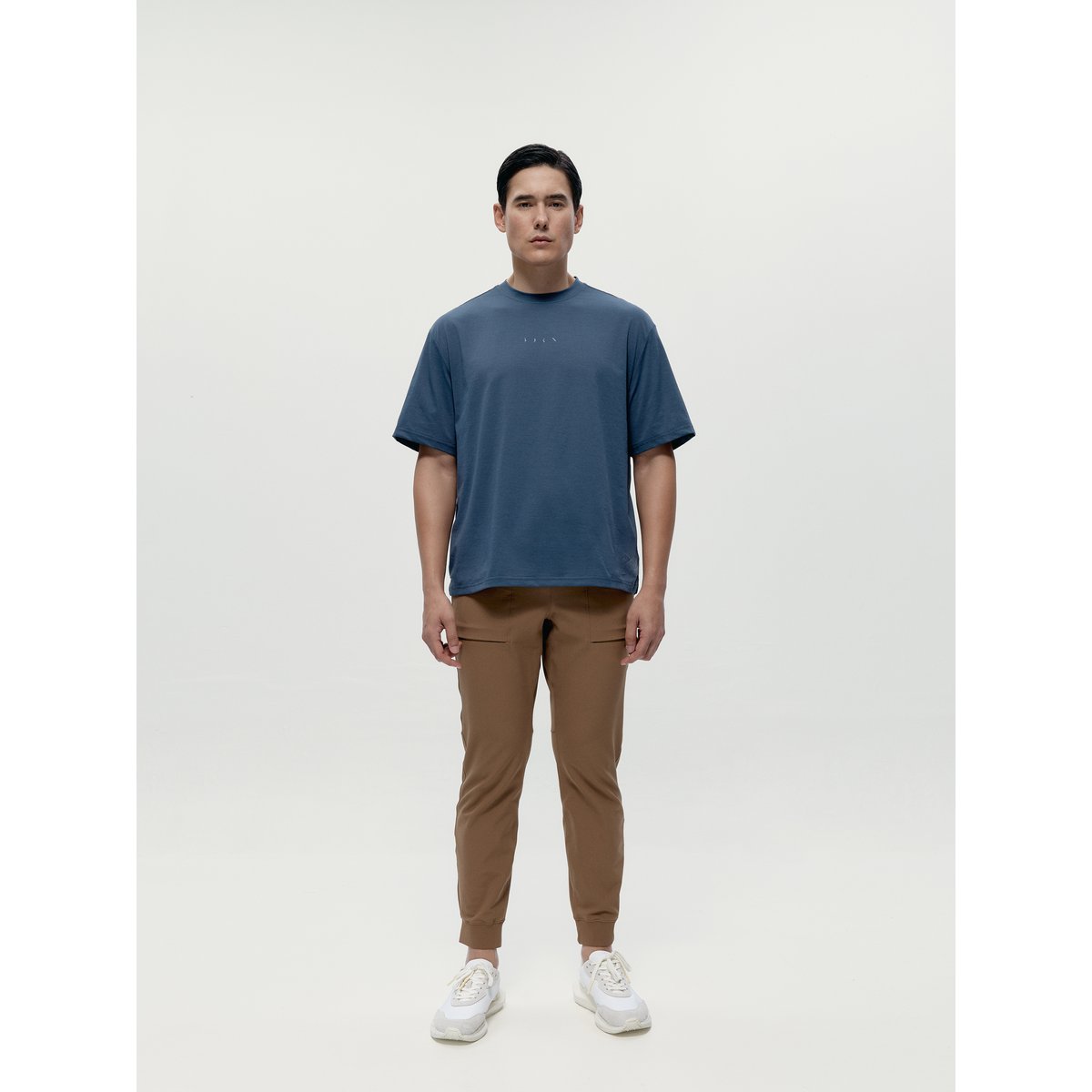 T-shirt de sport homme Fawn Manches courtes coupe oversize bleu gris tempête, BORN