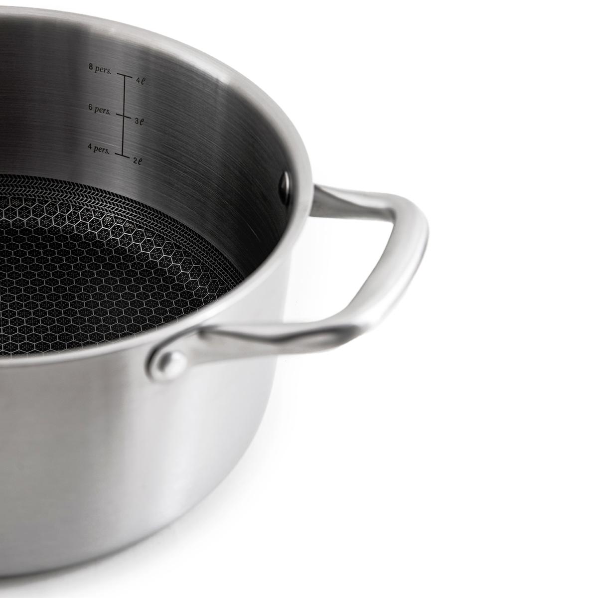 Marmite 24cm triplex avec couvercle - "BlackSteel" couleur unique, LAGUIOLE CUISSON
