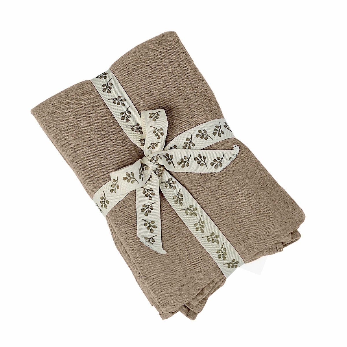 Lot de 4 serviettes de table gaze de coton ALMA Made in Europe latte, FEBRONIE