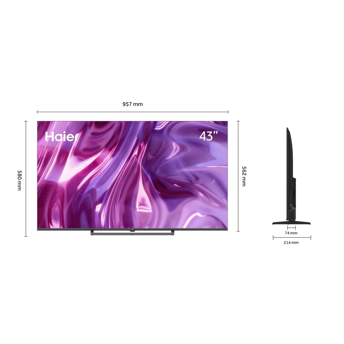 TV QLED H43S80GUX (2026) 43" (109 cm) couleur unique, HAIER