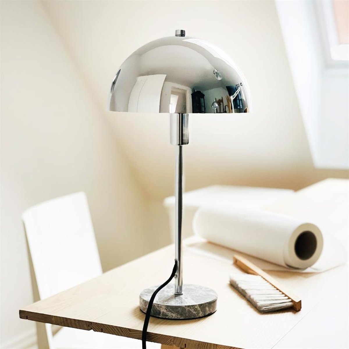 Lampe à poser Stockholm chrome, marbre chrome, DYBERG LARSEN