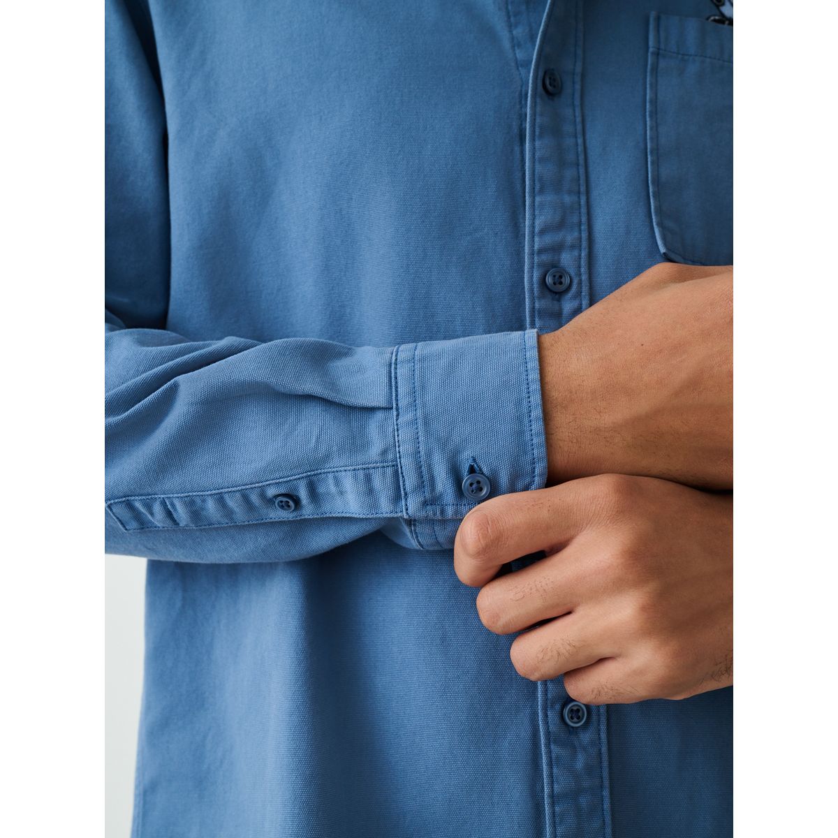 Chemise oxford épaisse à manches longues félix bleu, NEXT