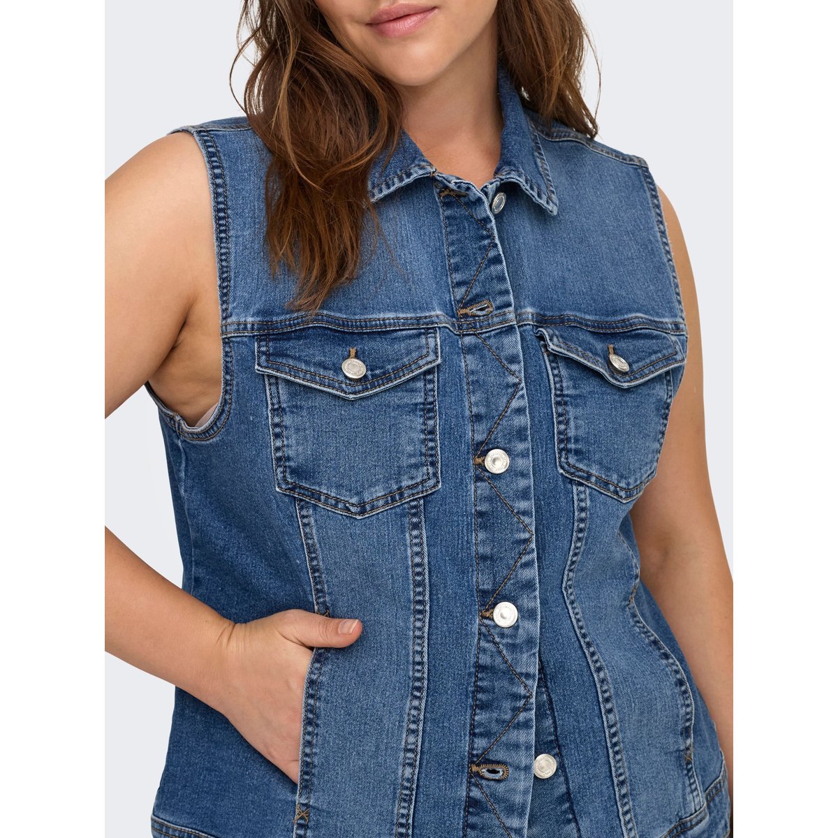 Trench Court bleue - medium blue denim, ONLY CARMAKOMA