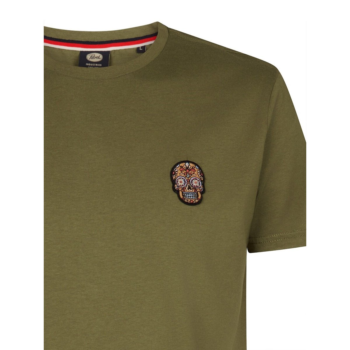 Skull Short Sleeve T-Shirt khaki green, PETROL INDUSTRIES