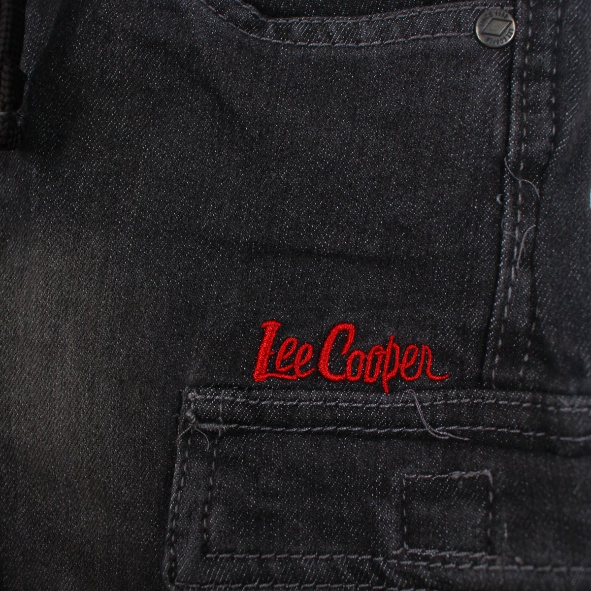 Bermuda cargo en jean taille élastique STRONG noir délavé, LEE COOPER