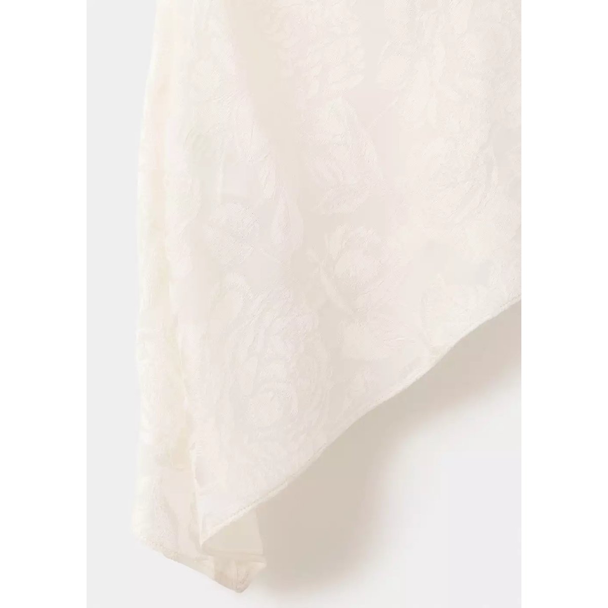 Top asymétrique jacquard écru, MANGO