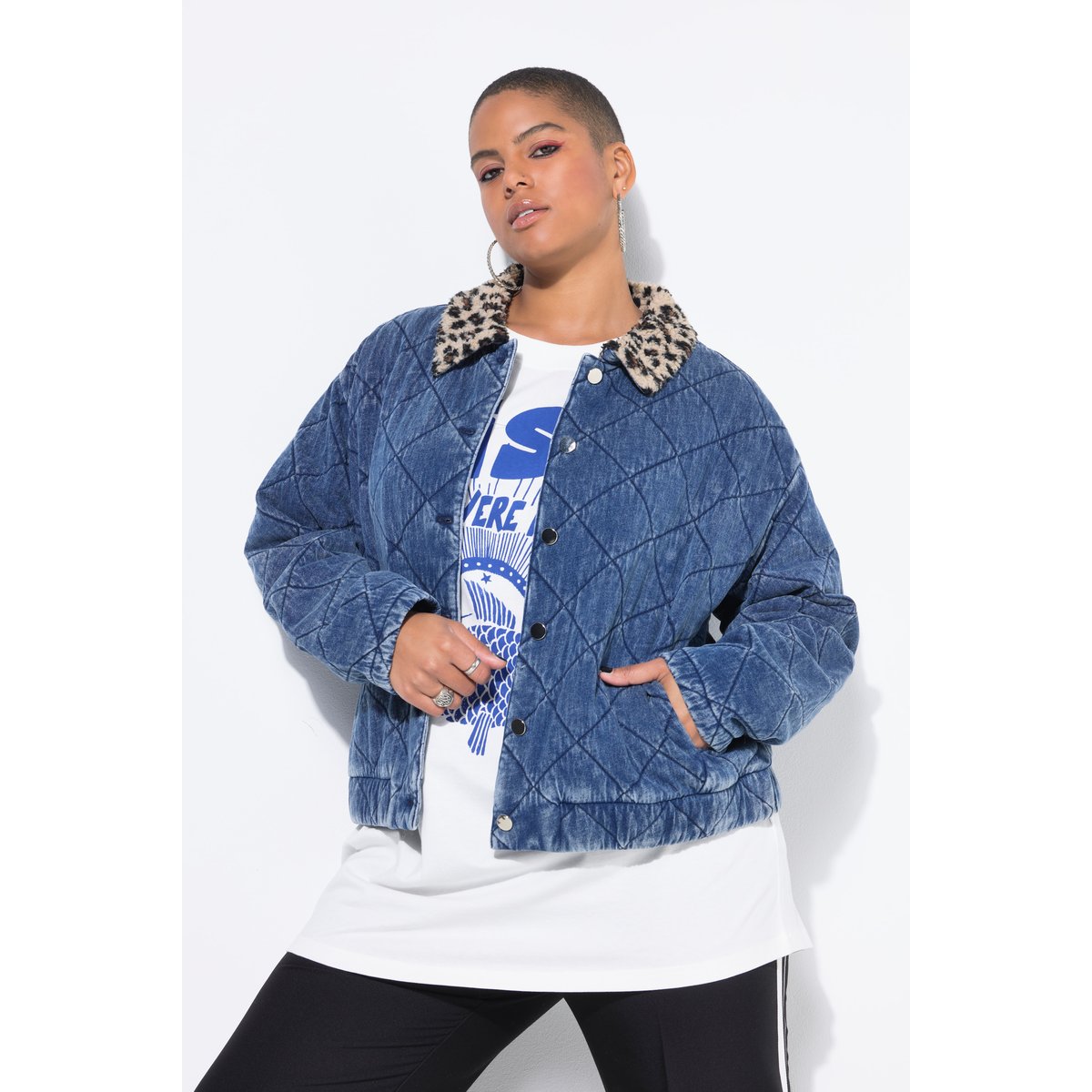 Blouson matelassé. Col polaire marine, STUDIO UNTOLD