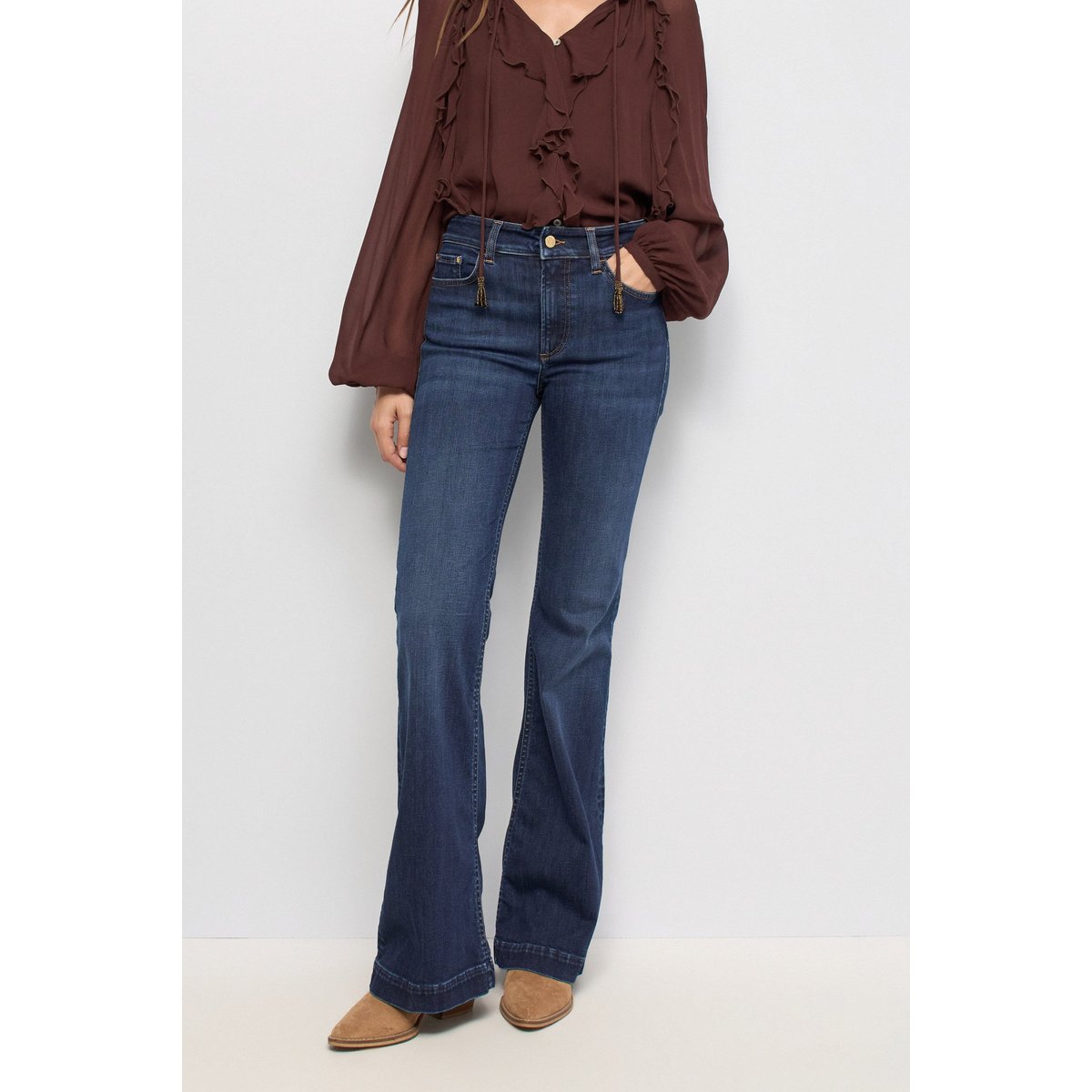 JEAN DESTINY PUSH UP FLARE bleu denim, SALSA JEANS