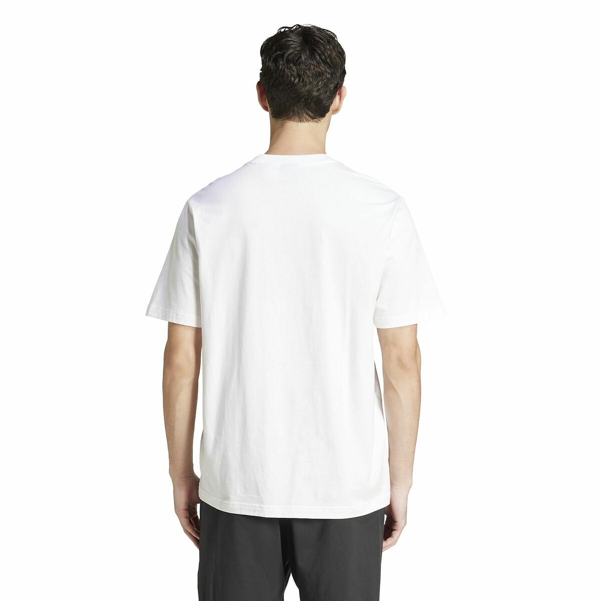 T-shirt a maniche corte con logo Essentiel Linear bianco, ADIDAS SPORTSWEAR