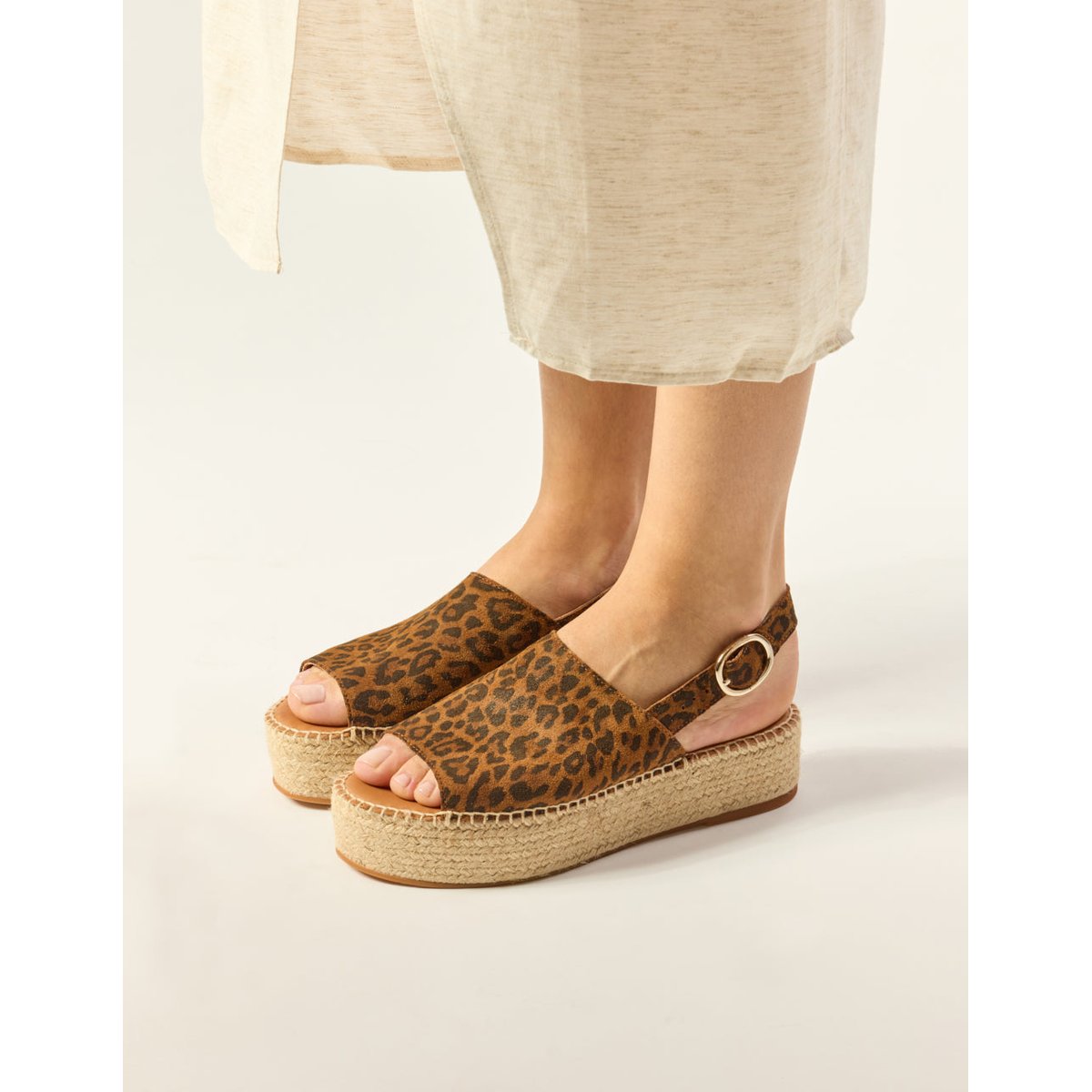 Espadrilles MAYA suède léopard, ODAJE