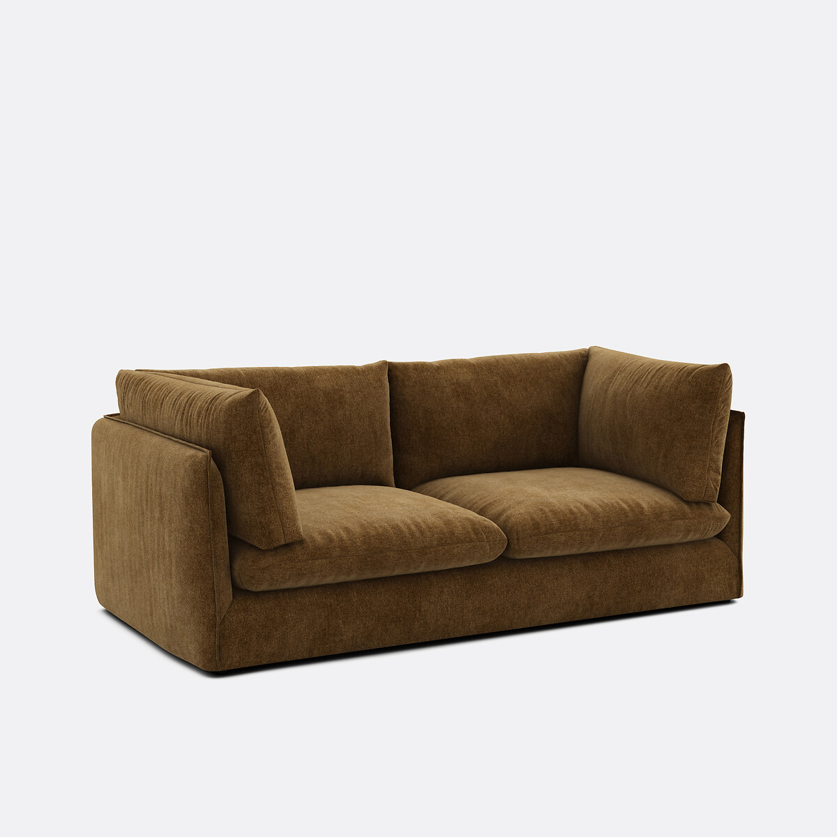 Canapé droit, 3 places, en polyester chiné, MALO  bronze, LA REDOUTE INTERIEURS