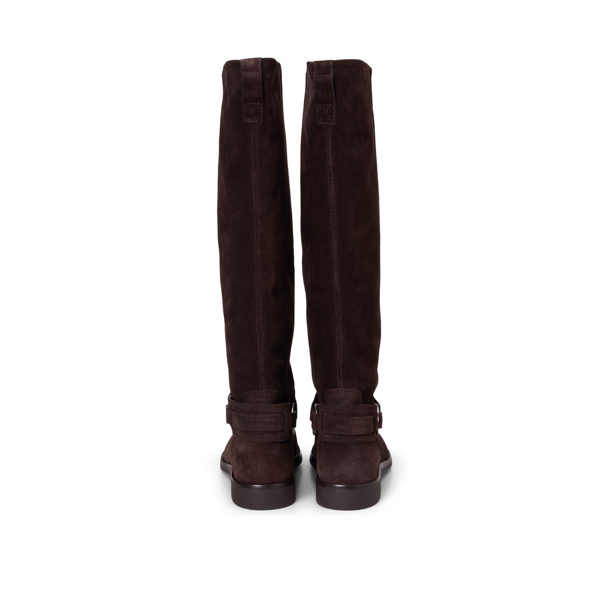 Bottes modèle Wendy en cuir velours souple marron foncé, MARC O'POLO