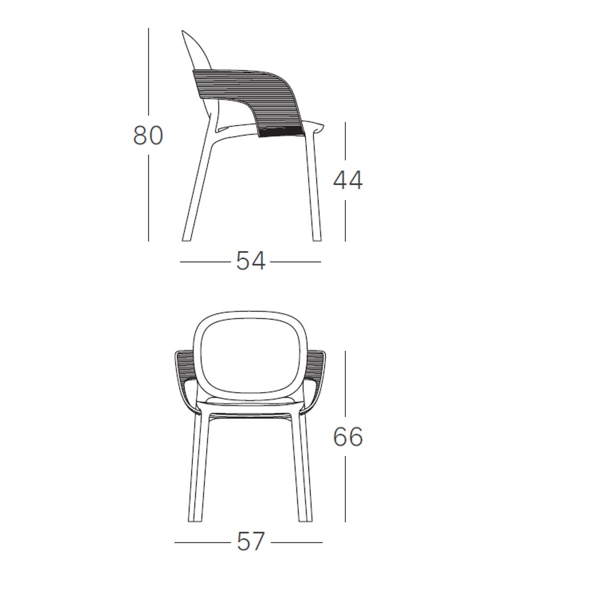 Chaise design empilable (lot de 2), HUG vert, SCAB DESIGN