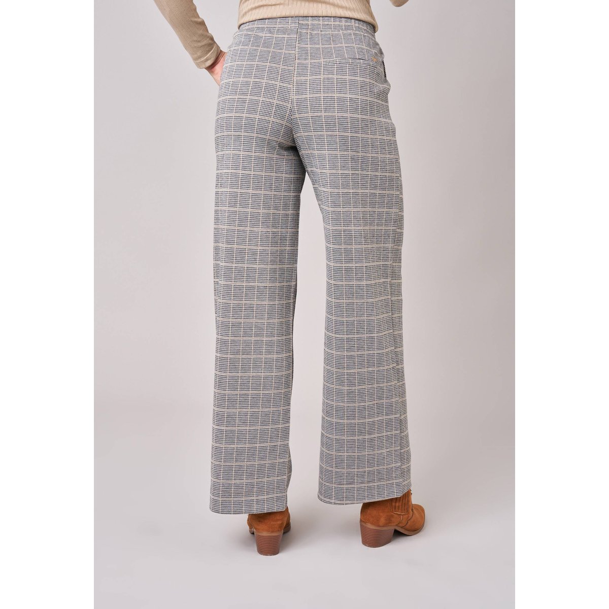 Pantalon regular femme à carreaux ZOELI black, DEELUXE