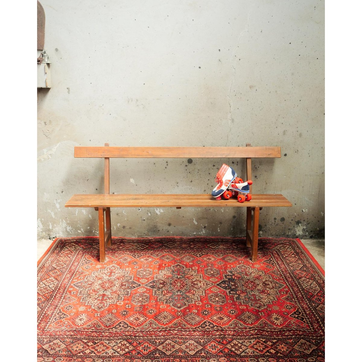 Banc en bois Antoine N°439 - Bon état bois foncé, DEBONGOUT