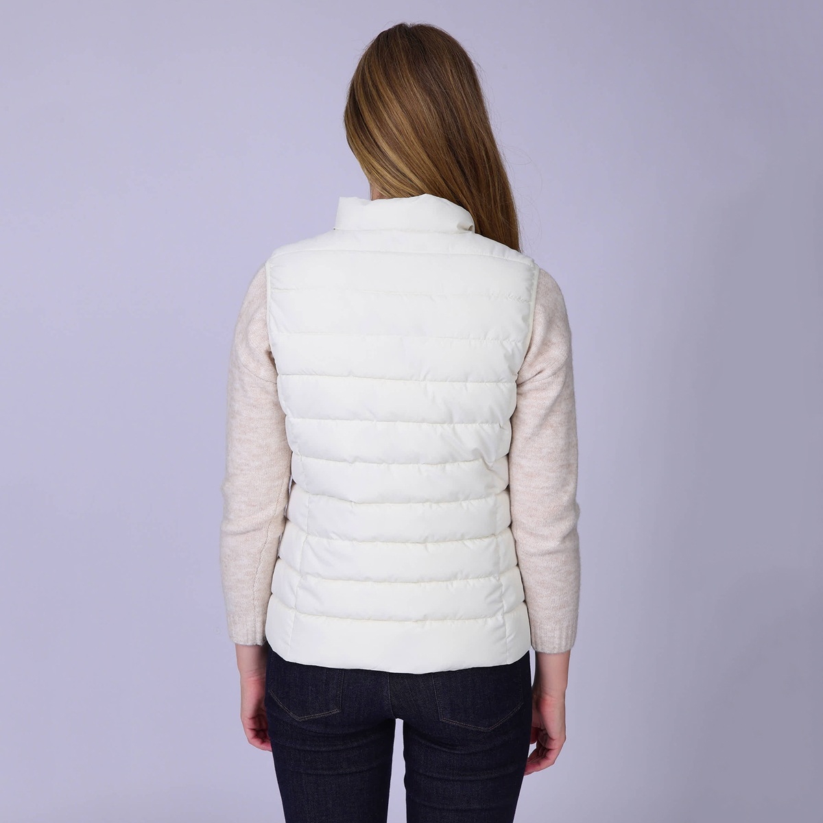 Doudoune sans manches Helena beige, MISE AU GREEN