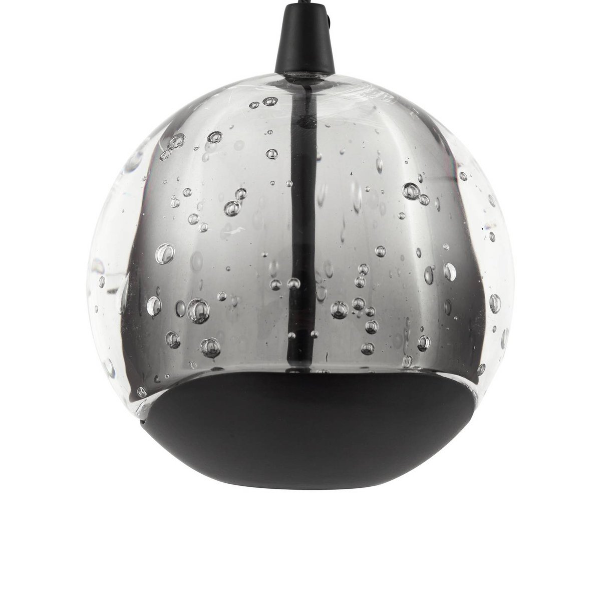 Suspension en verre moderneLED, Hayley clair, noir, LUCANDE