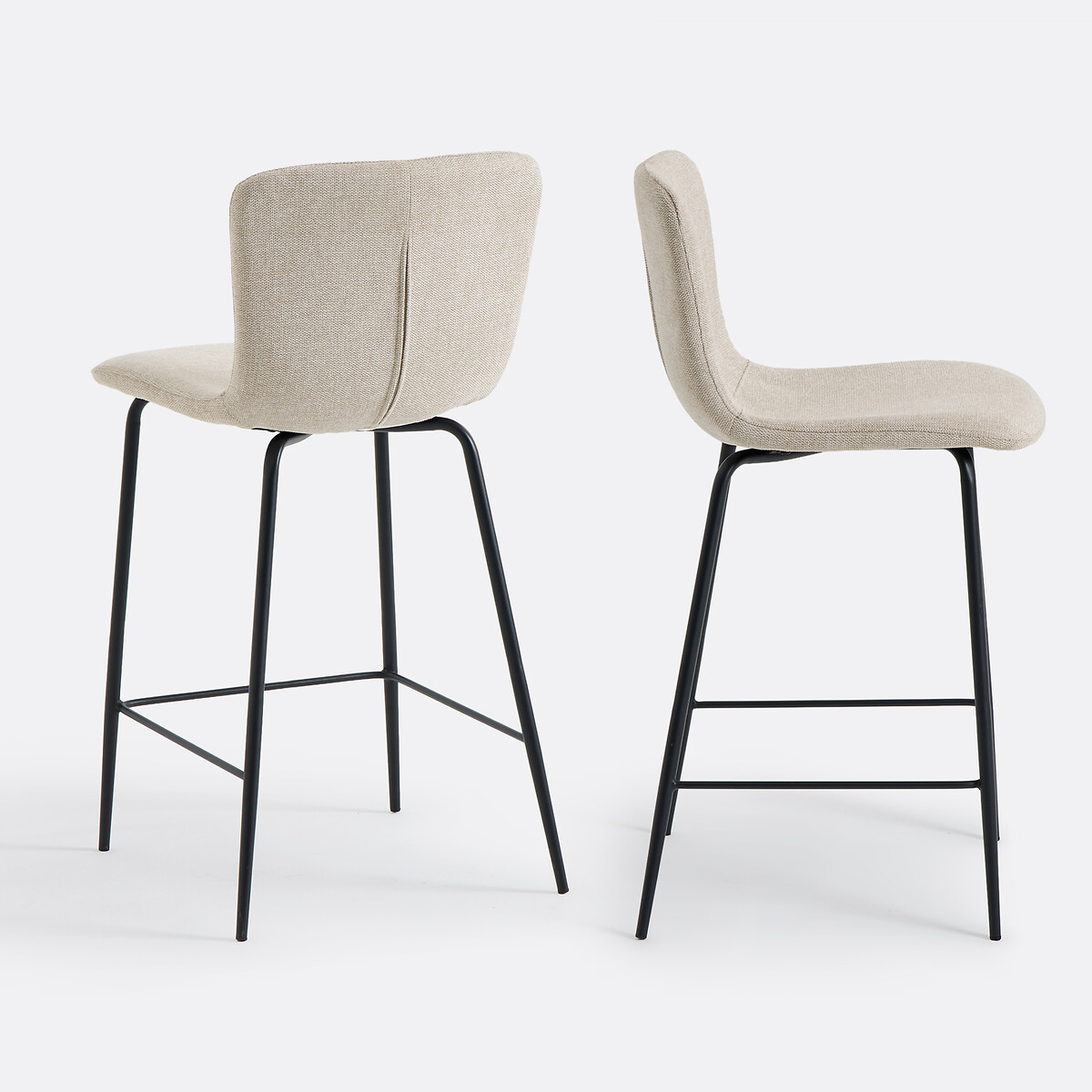 Lot de 2 chaises de bar H65, Gillian ecru, SO'HOME