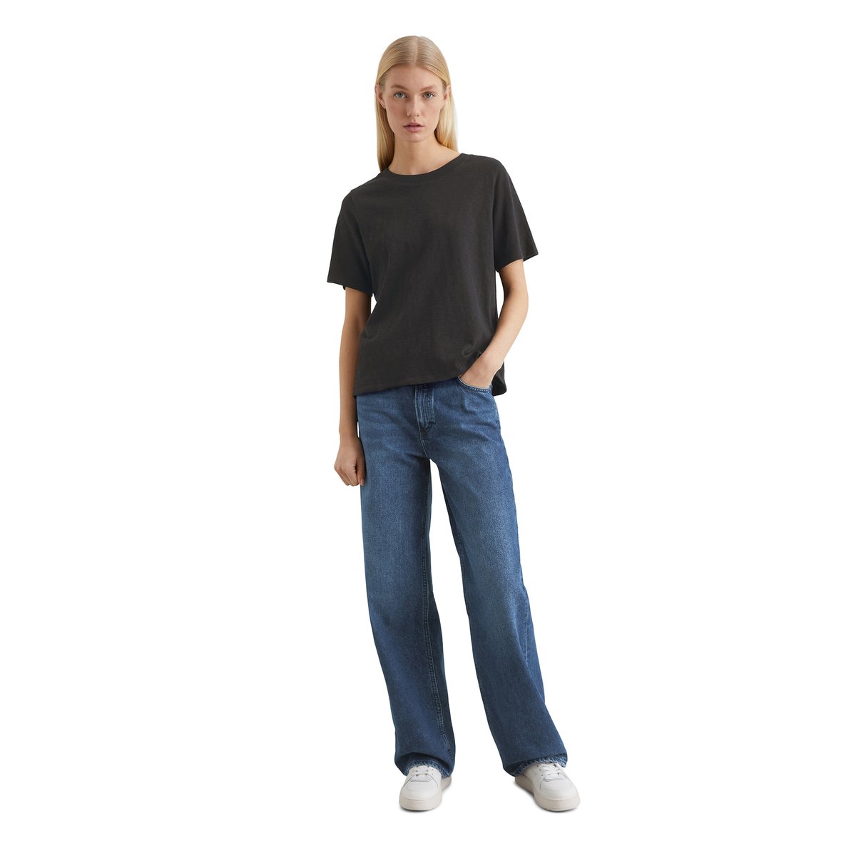 T-shirt en jersey slub loose en doux coton biologique blanc, MARC O’POLO DENIM