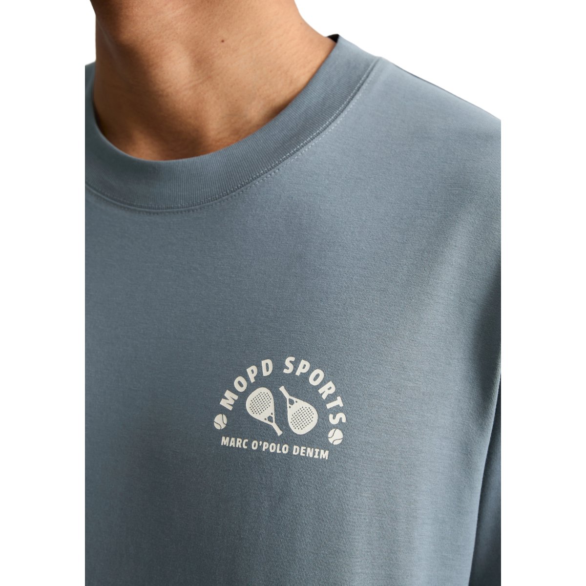 T-shirt DfC relaxed en coton bio doux bleu moyen, MARC O’POLO DENIM