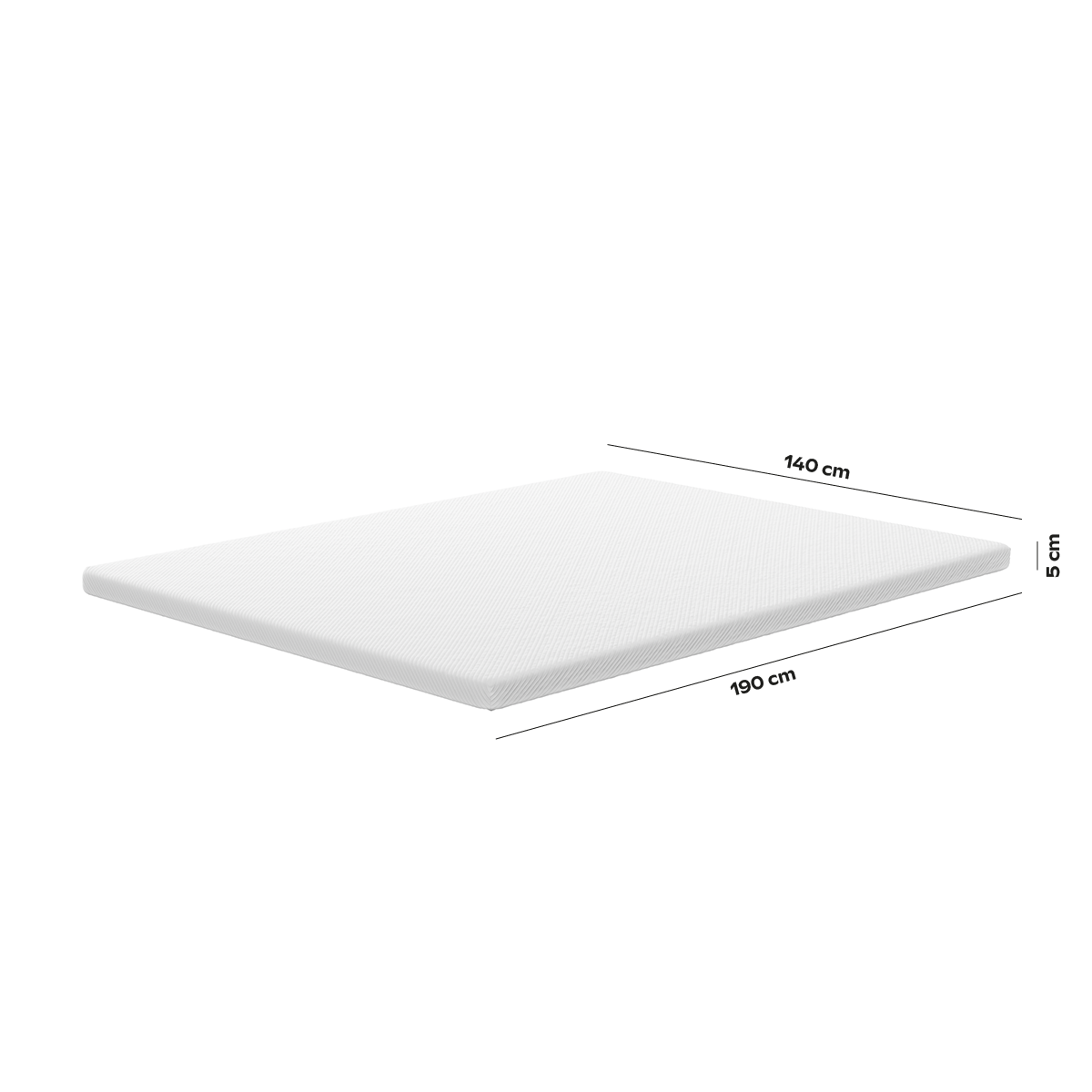 Surmatelas mousse Essentiel blanc, SLOME