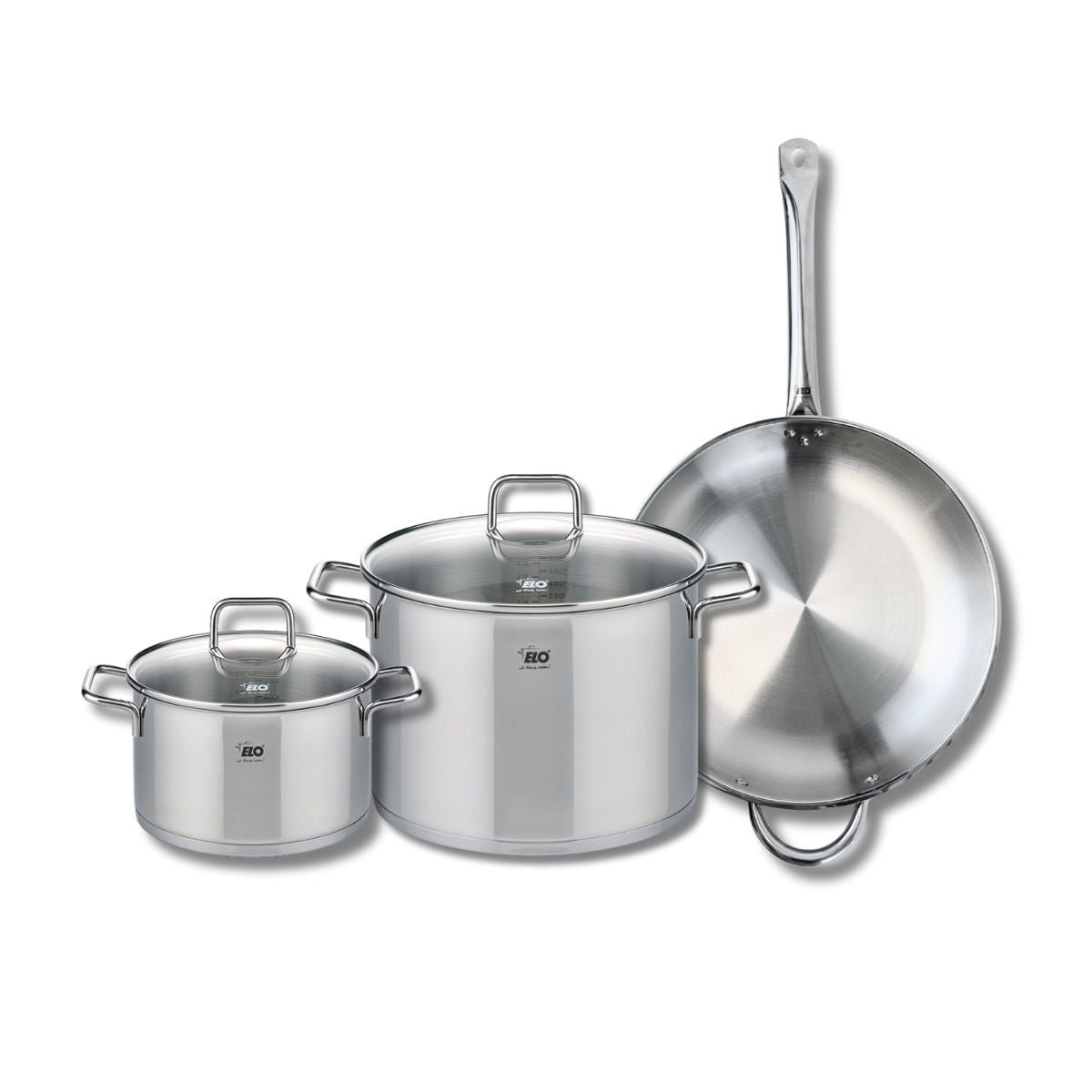 Batterie 1 poêle 32cm + 2 faitouts 20/26cm PROFI CITRIN gris, ELO
