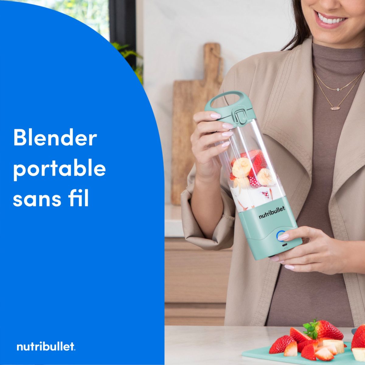 Blender portable NBP003LBL vert sauge couleur unique, NUTRIBULLET