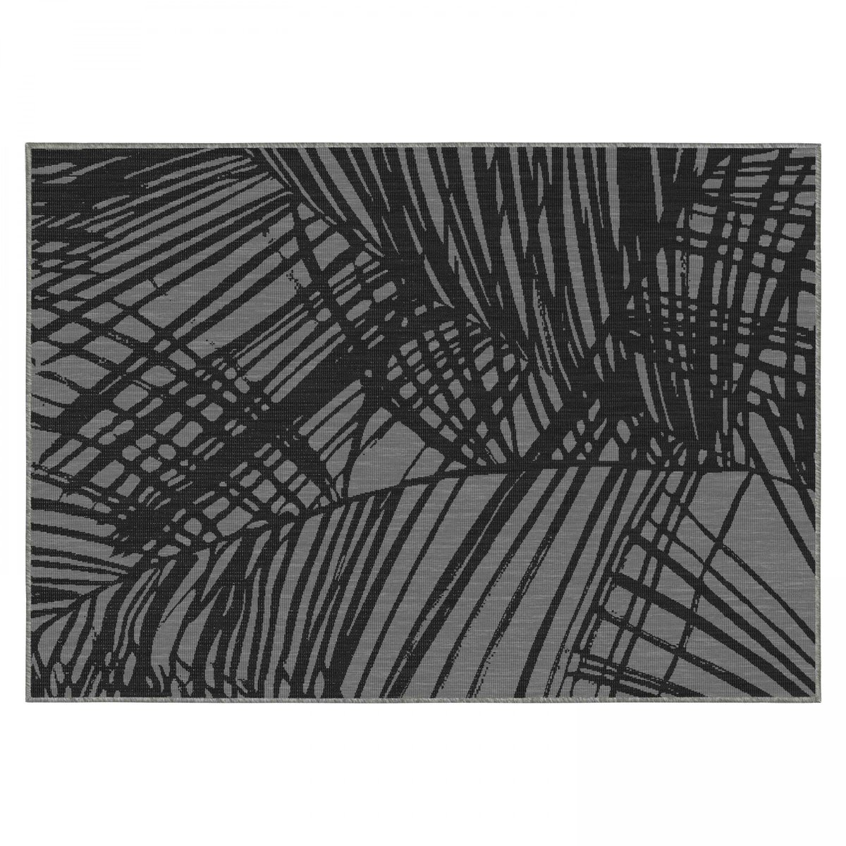 Tapis d'extérieur en polypropylène teinté dans la masse, PALMIO noir, OVIALA